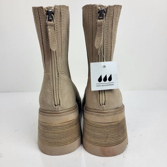 Dolce Vita Women Martey waterproof Boots Booties Chunky Block Heel Suede Zip 6.5 - Picture 2 of 15